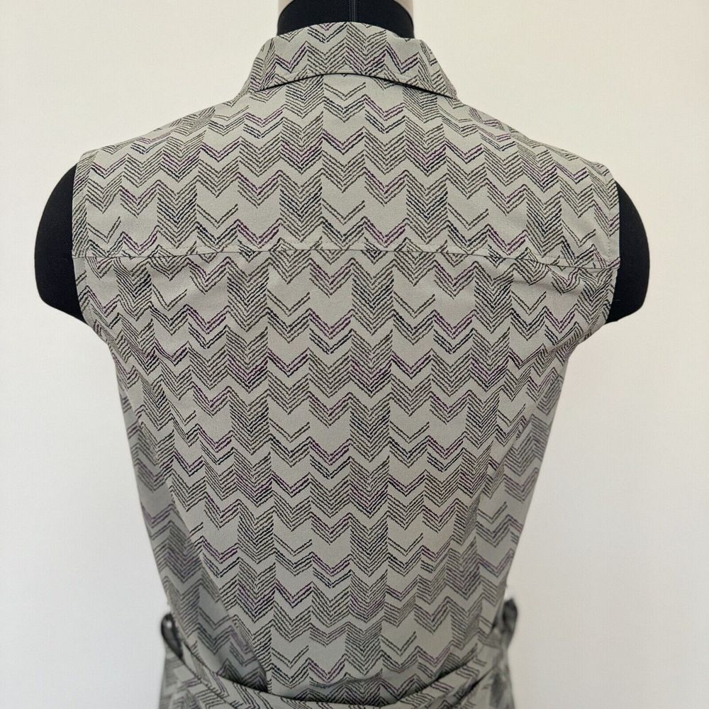 Eddie Bauer‎ Athleisure Dress Olive Green Purple Geometric AOP Stretch Travel XS - Picture 6 of 16